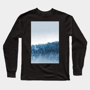 Blue Winter Forest Long Sleeve T-Shirt